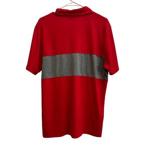 Nike Men L Red Gray Short Sleeve Henley Golf Standard Fit Polo Performance - Picture 8 of 8